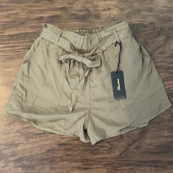 Shinestar Pants - Shinestar Olive Belted Shorts
